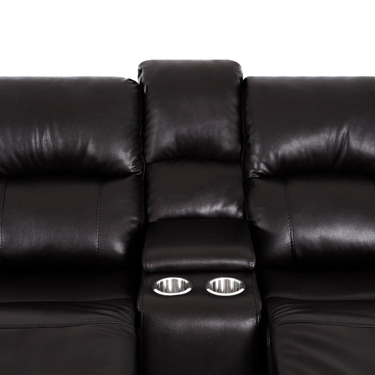 Leather Manual Recliner Sofa Collection for Living Room Leather Reclining Furniture for Home Office Living Room