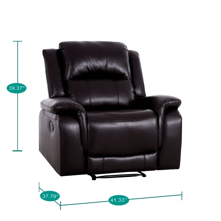 Leather Manual Recliner Sofa Collection for Living Room Leather Reclining Furniture for Home Office Living Room