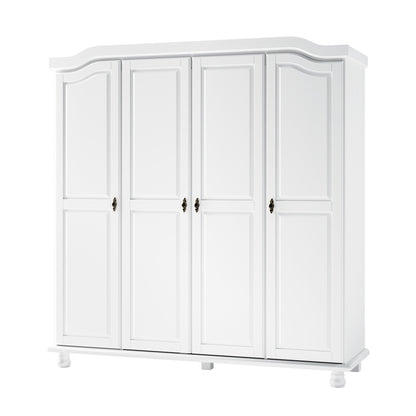 Armoire penderie 4 portes Kyle 100 % bois massif de Palace Imports avec portes en bois massif ou en miroir