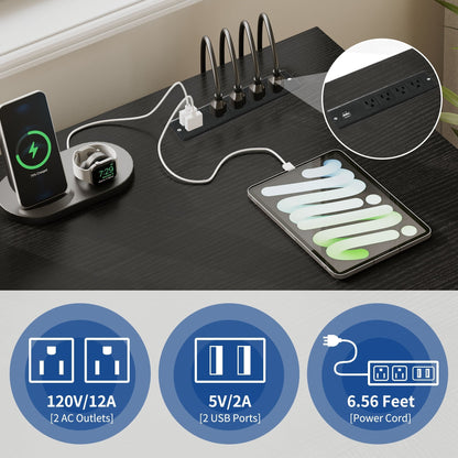 Bureau de jeu d'angle Moasis en L de 59 pouces avec support pour écran