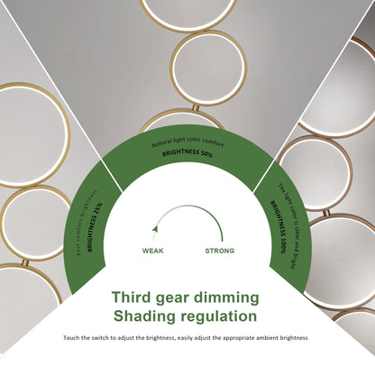 Lampadaire LED moderne à intensité variable, lampe d'angle lumineuse à 3 voies avec 5 anneaux pour salon