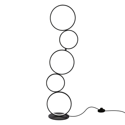 Lampadaire LED moderne à intensité variable, lampe d'angle lumineuse à 3 voies avec 5 anneaux pour salon