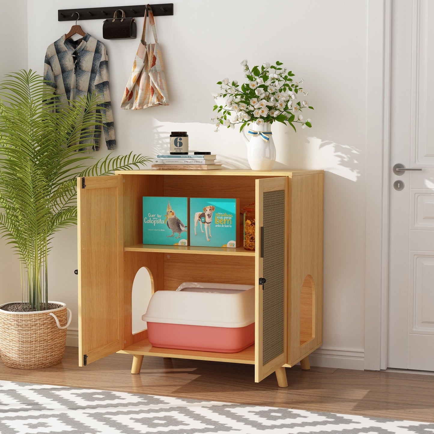 Enceinte de bac à litière pour chat Meubles Table d'appoint Canapé Table