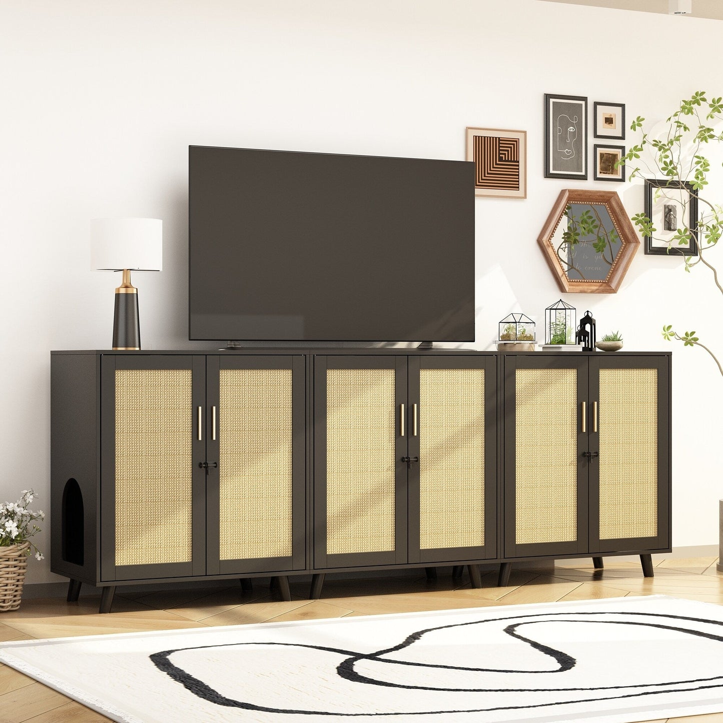 Enceinte de bac à litière pour chat Meubles Table d'appoint Canapé Table