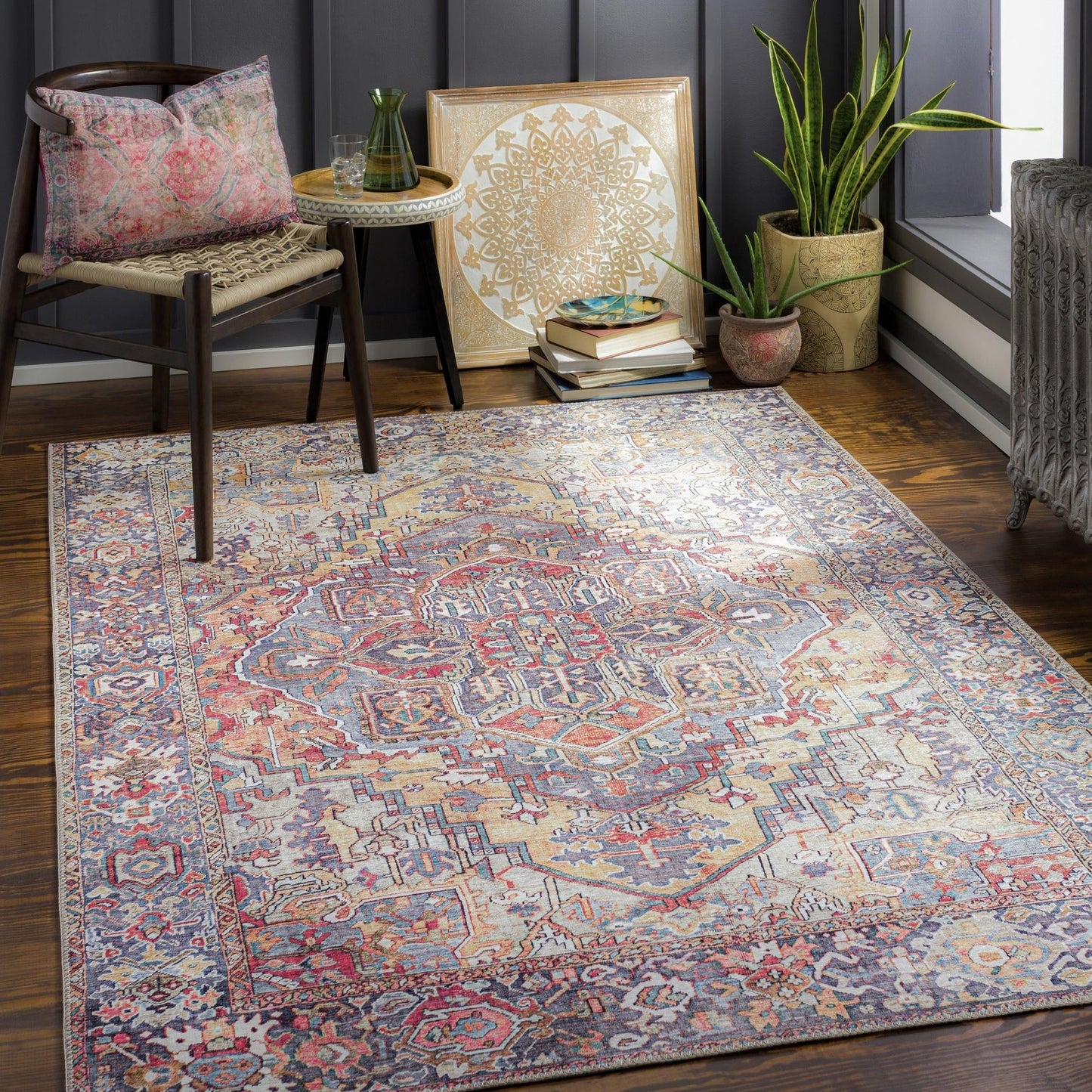 Livabliss Iris Updated Traditional Medallion Area Rug