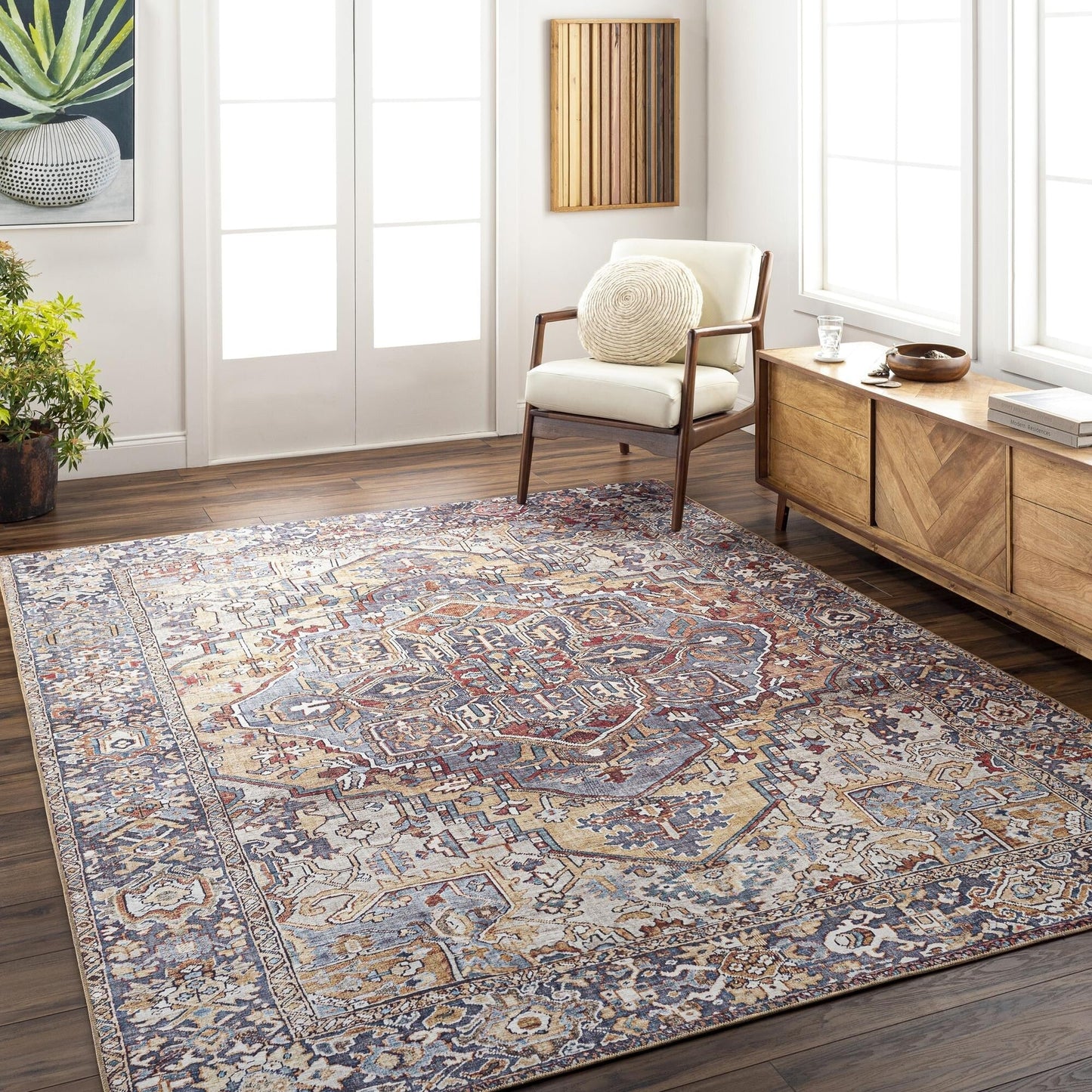 Livabliss Iris Updated Traditional Medallion Area Rug