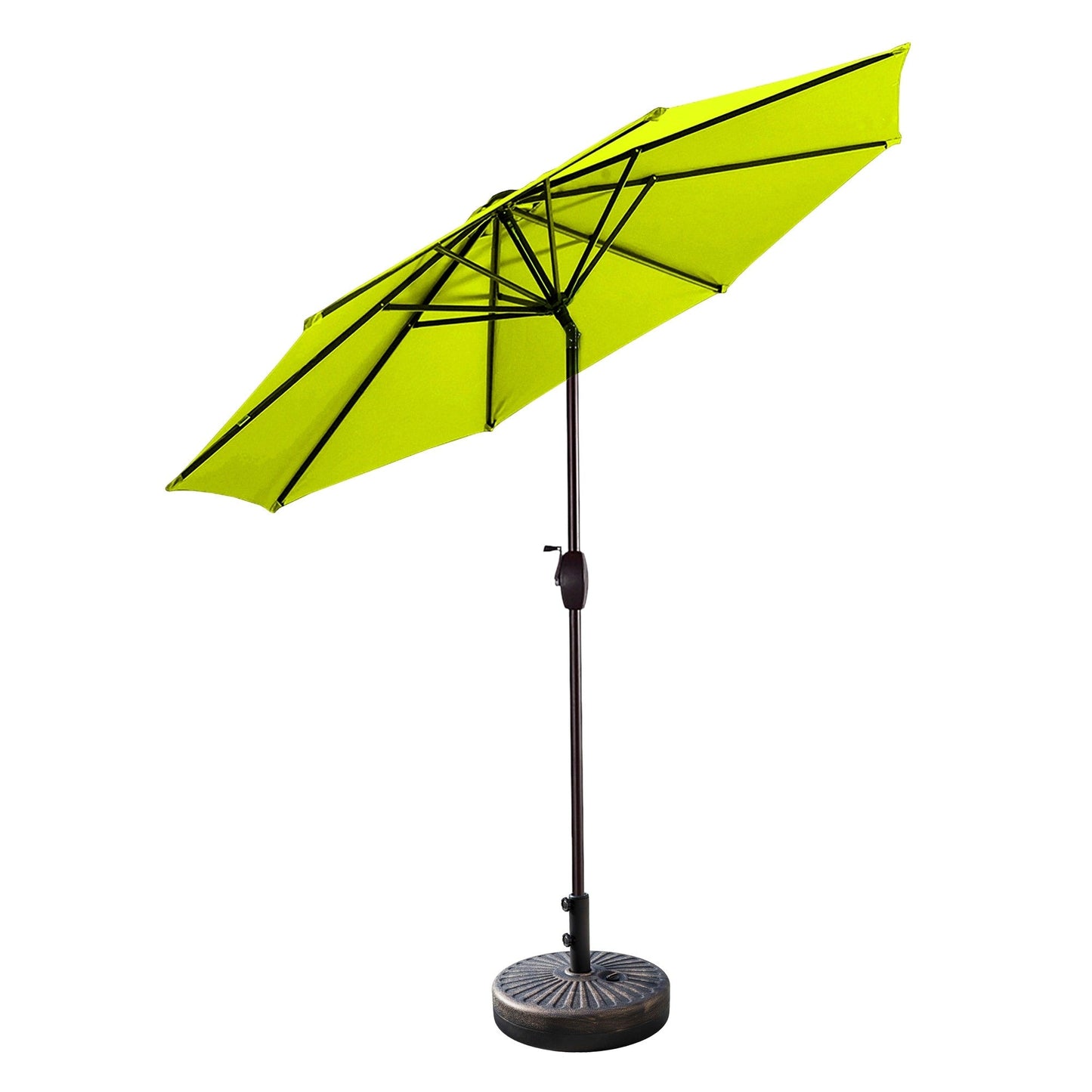 Parasol de patio Lopes de 9 pieds avec base en finition bronze et support de poids inclus