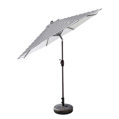 Parasol de patio Lopes de 9 pieds avec base en finition bronze et support de poids inclus