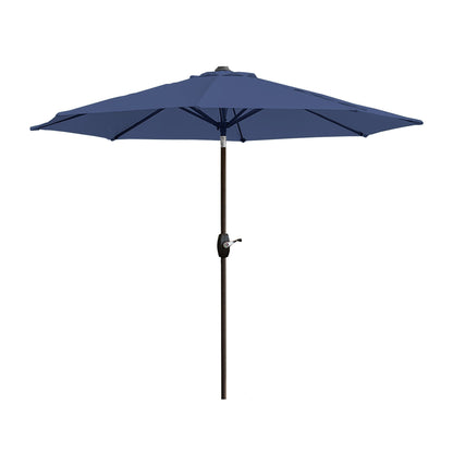 Parasol de patio Lopes de 9 pieds avec base en finition bronze et support de poids inclus