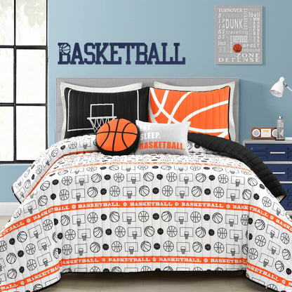 Lush Decor Basketball Game Quilt Set