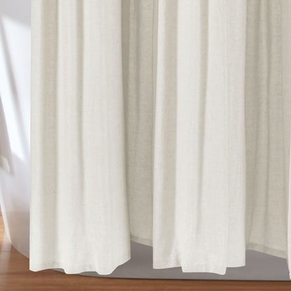 Lush Decor Two-tone Linen Button Shower Curtain