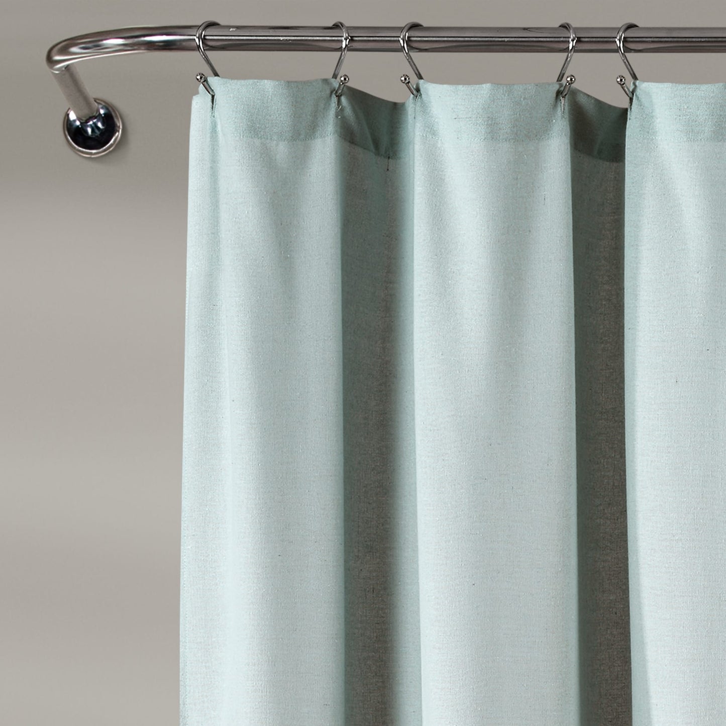 Lush Decor Two-tone Linen Button Shower Curtain