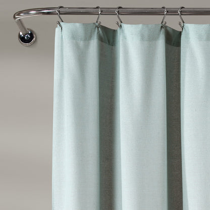 Lush Decor Two-tone Linen Button Shower Curtain