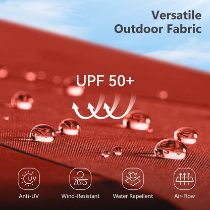 MAISON ARTS Parasol déporté hydraulique automatique de 12 pieds avec mât en aluminium et rotation à 360 degrés