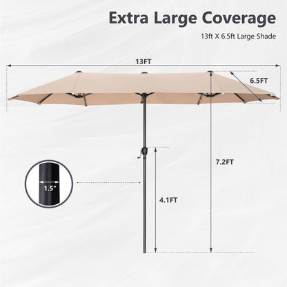 MAISON ARTS 13ft Double -Sided Patio Umbrella Extra Large with Crank