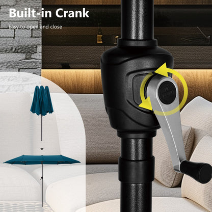 MAISON ARTS 13ft Double -Sided Patio Umbrella Extra Large with Crank