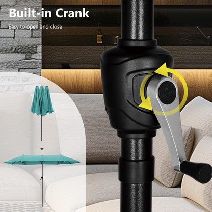 MAISON ARTS 13ft Double -Sided Patio Umbrella Extra Large with Crank