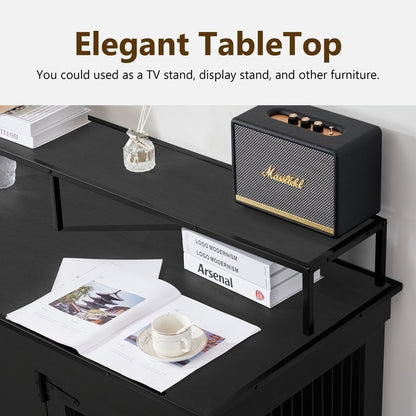 Meuble TV pour cage à chien Mcombo, grand format, niche en bois avec doubles portes, modèle 1861