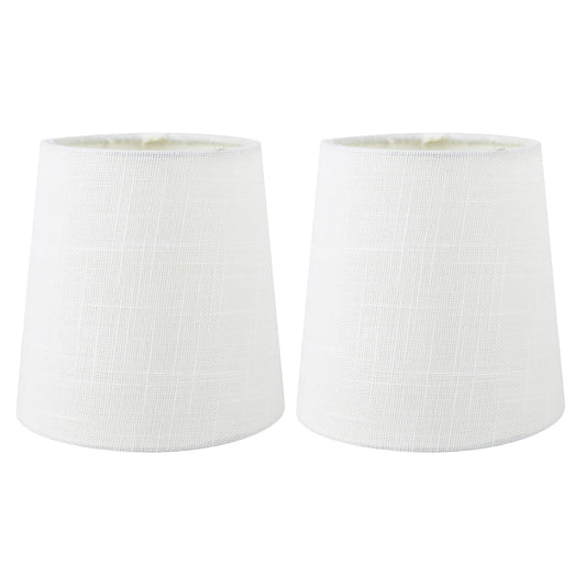 MERIVILLE Linen Clip On Chandelier Lamp Shades, 4-inch by 5-inch by 5-inch