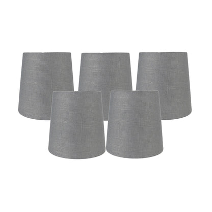 MERIVILLE Linen Clip On Chandelier Lamp Shades, 4-inch by 5-inch by 5-inch