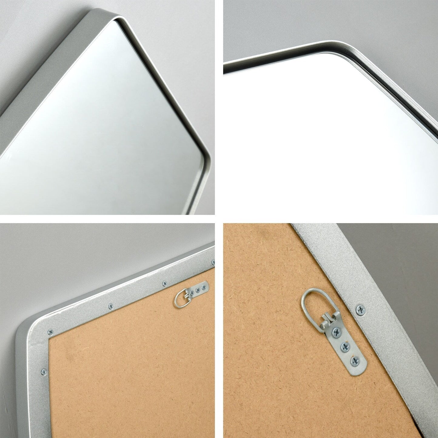 Miroir mural oblong en métal MacLuu