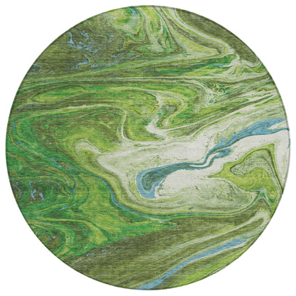 Machine Washable Indoor/ Outdoor Abstract Brushstroke Chantille Rug