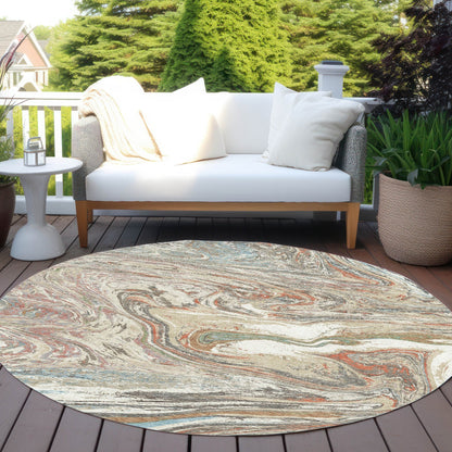 Machine Washable Indoor/ Outdoor Abstract Brushstroke Chantille Rug