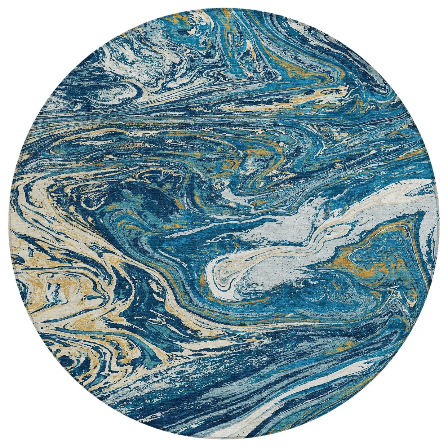 Machine Washable Indoor/ Outdoor Abstract Brushstroke Chantille Rug