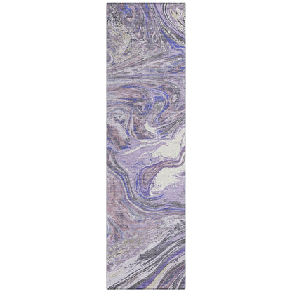 Machine Washable Indoor/ Outdoor Abstract Brushstroke Chantille Rug