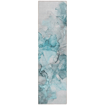 Machine Washable Indoor/ Outdoor Abstract Chantille Rug