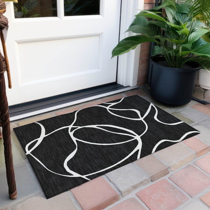 Machine Washable Indoor/ Outdoor Abstract Modern Chantille Rug