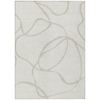 Machine Washable Indoor/ Outdoor Abstract Modern Chantille Rug