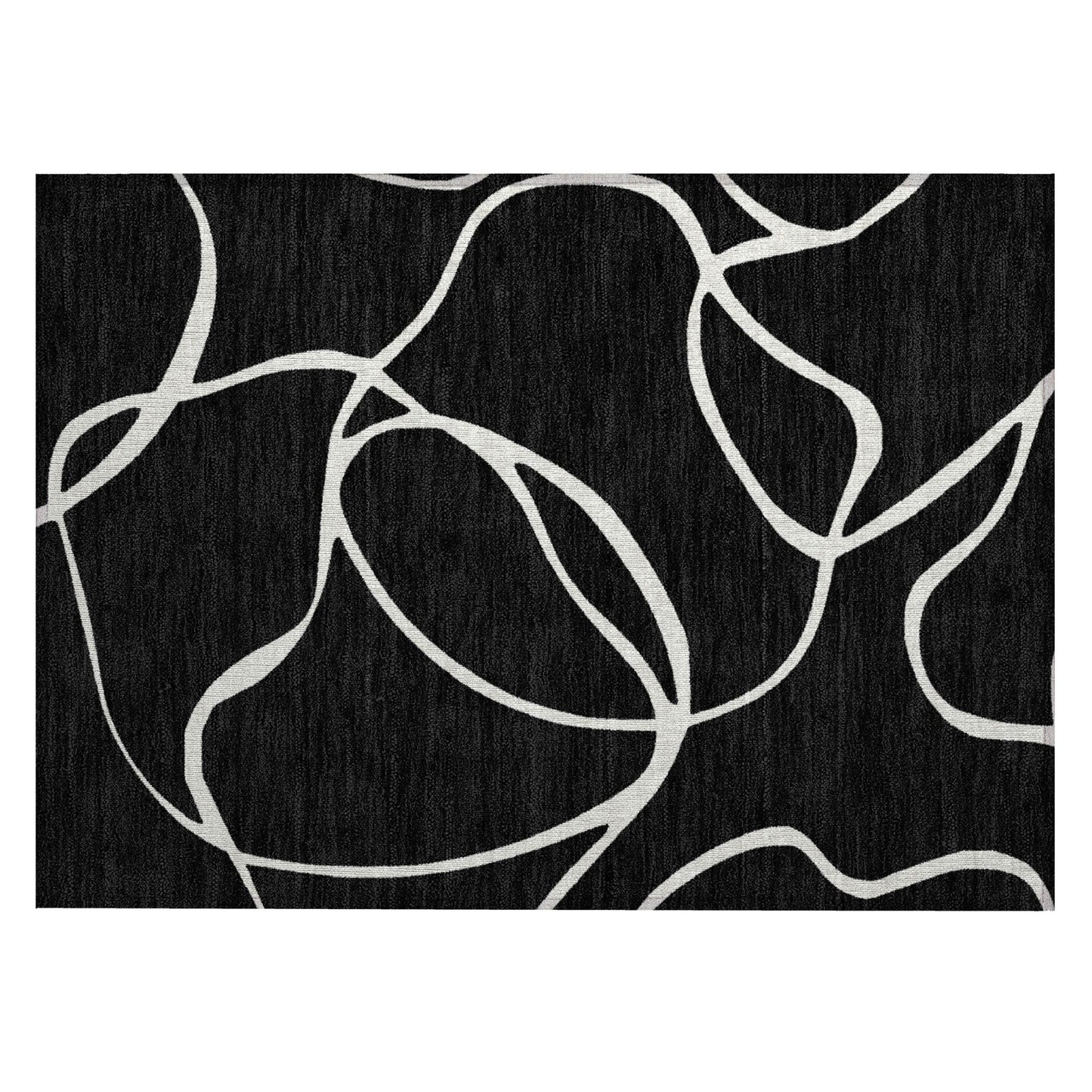 Machine Washable Indoor/ Outdoor Abstract Modern Chantille Rug
