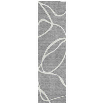Machine Washable Indoor/ Outdoor Abstract Modern Chantille Rug