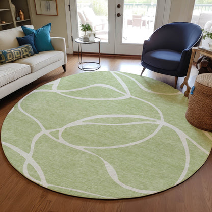 Machine Washable Indoor/ Outdoor Abstract Modern Chantille Rug