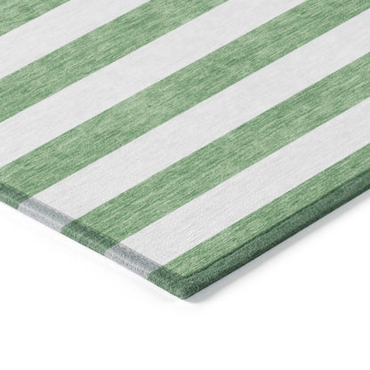 Machine Washable Indoor/ Outdoor Cabana Stripe Chantille Rug