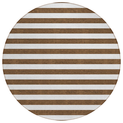 Machine Washable Indoor/ Outdoor Cabana Stripe Chantille Rug