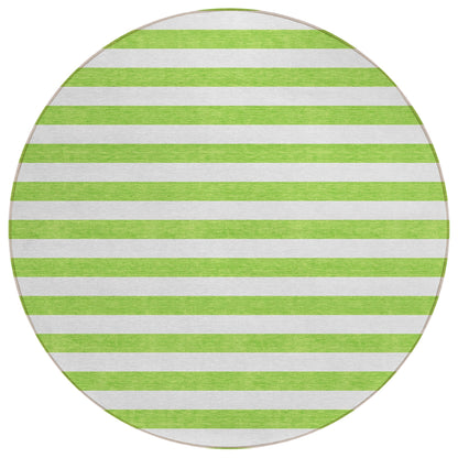 Machine Washable Indoor/ Outdoor Cabana Stripe Chantille Rug