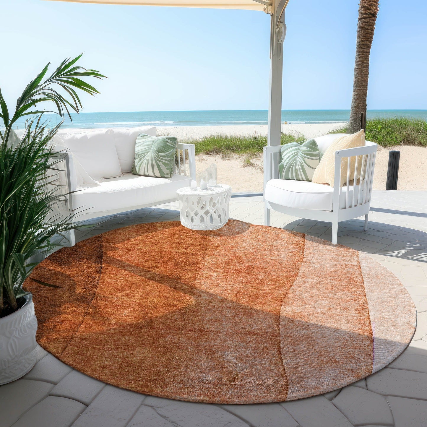 Machine Washable Indoor/ Outdoor Chantille Contemporary Ombre Rug