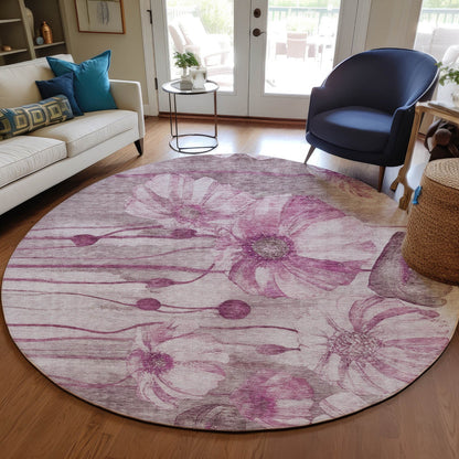 Machine Washable Indoor/ Outdoor Chantille Modern Floral Rug