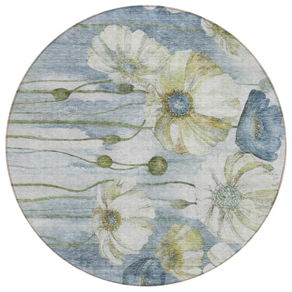 Machine Washable Indoor/ Outdoor Chantille Modern Floral Rug
