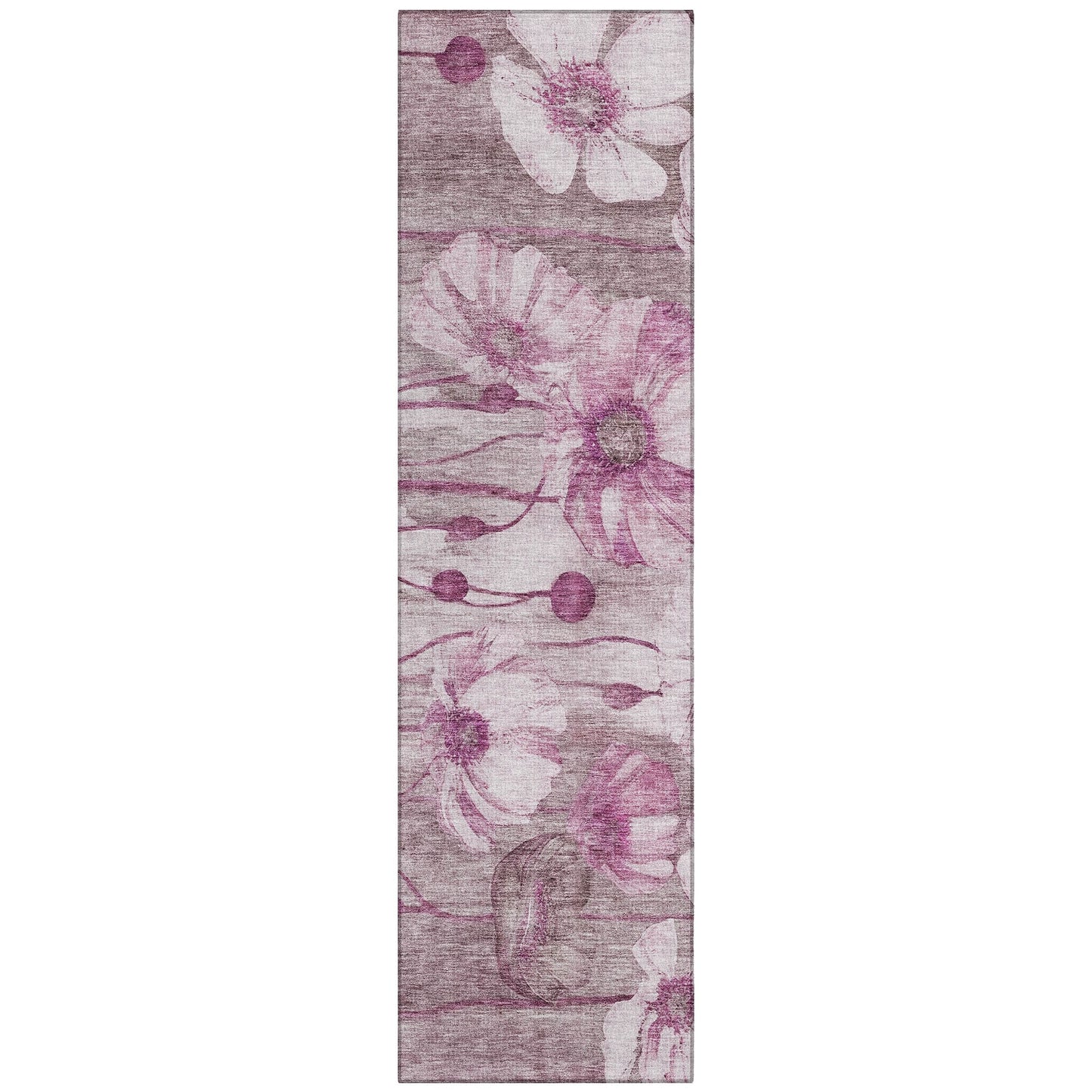 Machine Washable Indoor/ Outdoor Chantille Modern Floral Rug