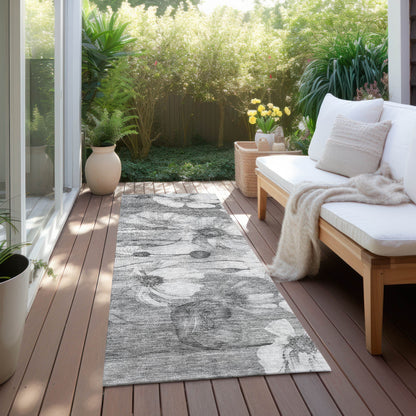 Machine Washable Indoor/ Outdoor Chantille Modern Floral Rug