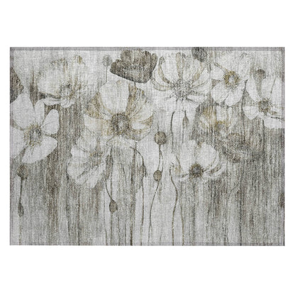 Machine Washable Indoor/ Outdoor Chantille Modern Floral Rug