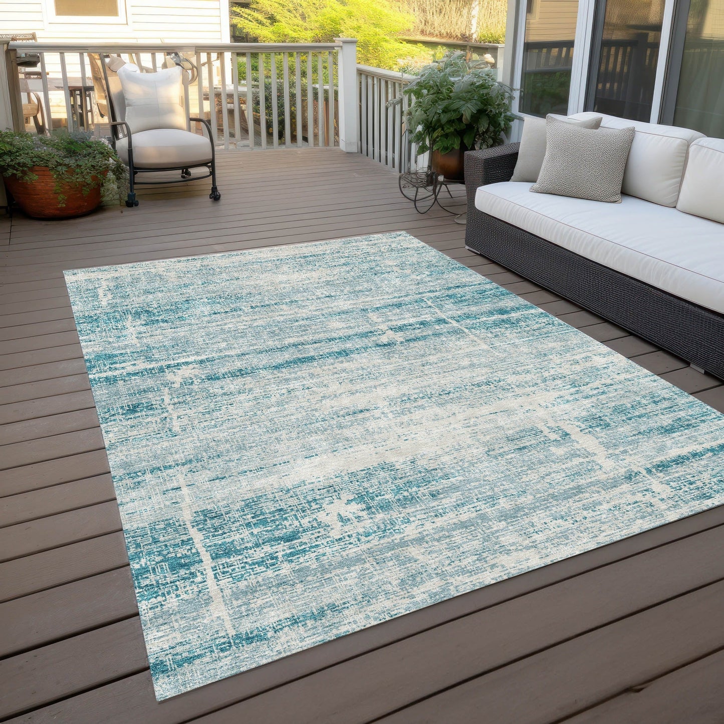Machine Washable Indoor/ Outdoor Chantille Ombre Solid Rug