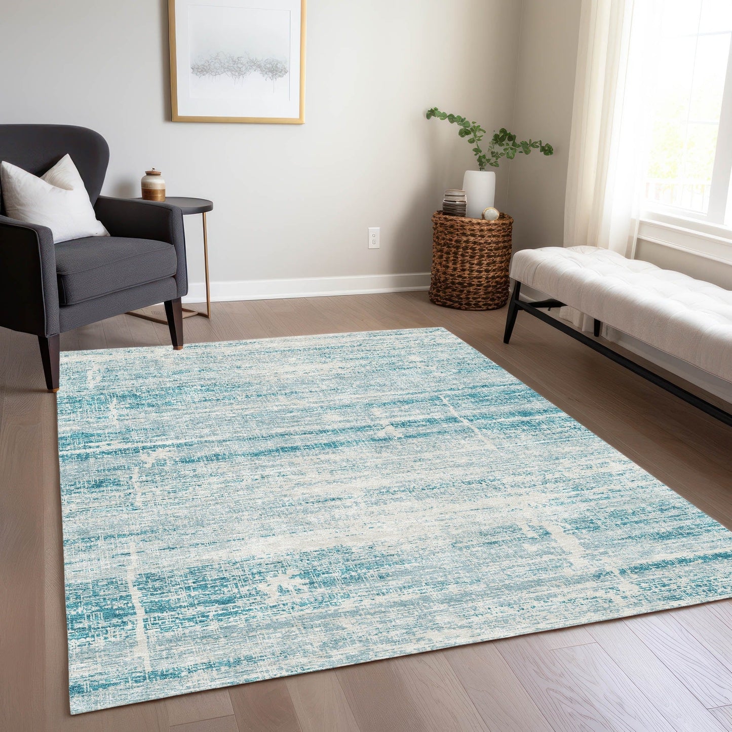 Machine Washable Indoor/ Outdoor Chantille Ombre Solid Rug