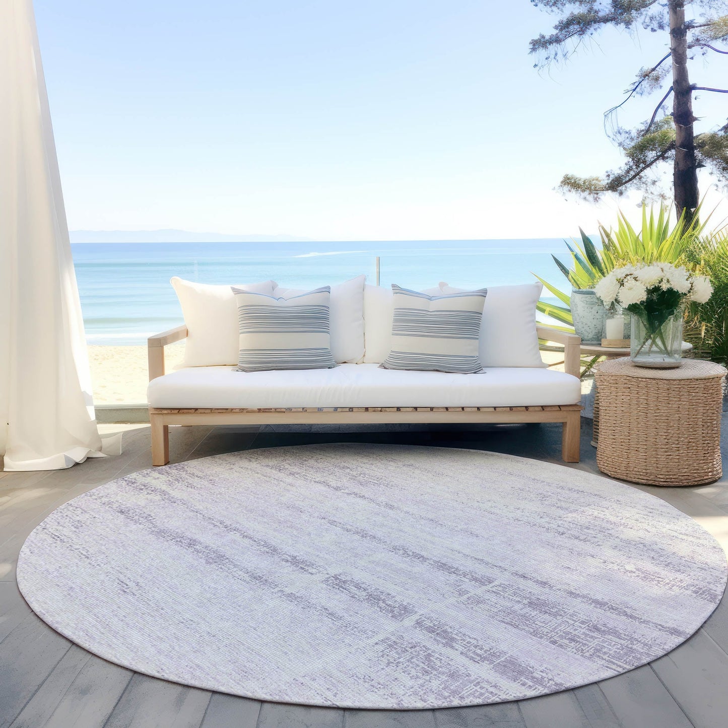 Machine Washable Indoor/ Outdoor Chantille Ombre Solid Rug