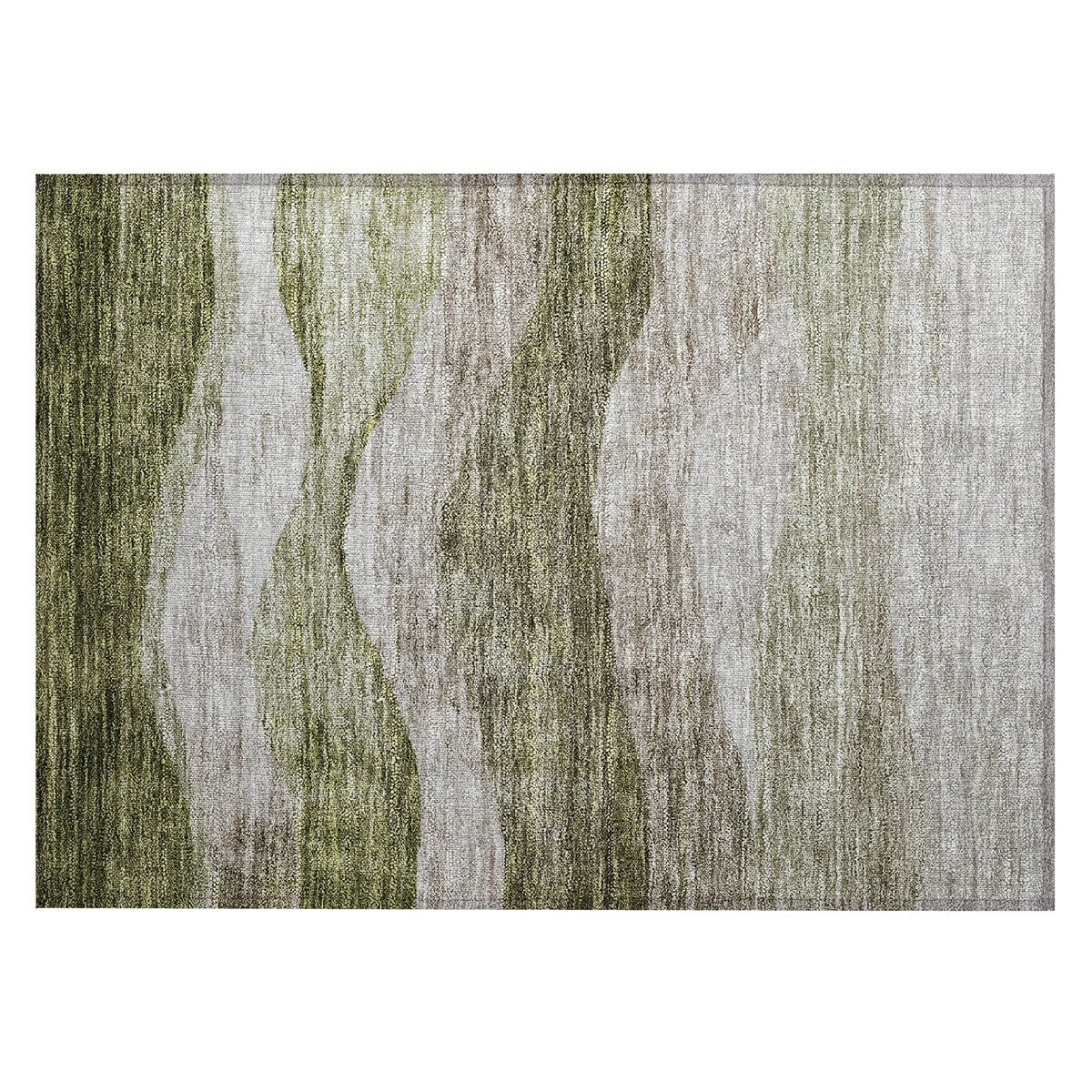 Machine Washable Indoor/ Outdoor Contemporary Waves Chantille Rug