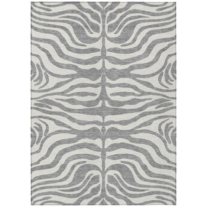 Machine Washable Indoor/ Outdoor Modern Animal Print Chantille Rug