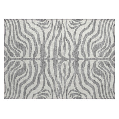 Machine Washable Indoor/ Outdoor Modern Animal Print Chantille Rug
